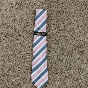 Donald J Trump SC Pink White Stripe Silk Necktie